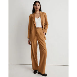 NEW Madewell The Neale Straight-Leg Pants Womens Size 4 Toffee Drapeweave Tencel